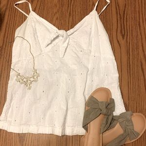 Old Navy White Eyelet Bow Camisole